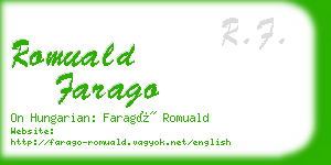 romuald farago business card